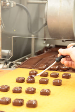 fabrication de chocolat dans l'industrie de pralus